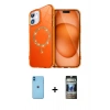 MARSİLYAN™- iPhone 11 Kılıf Kıvılcım Form Prime - Siyah 34D Hayalet Izgaralı Cam + Neon Fosforlu Kamera Lens - MI