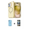 MARSİLYAN™- iPhone 11 Kılıf Kıvılcım Form Prime - Siyah 34D Hayalet Izgaralı Cam + Neon Fosforlu Kamera Lens - MI