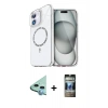 MARSİLYAN™- iPhone 11 Kılıf Kıvılcım Form Prime - Siyah 34D Hayalet Izgaralı Cam + Raze Metal Kamera Lens - MI