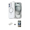 MARSİLYAN™- iPhone 11 Kılıf Kıvılcım Form Prime - Siyah 34D Hayalet Izgaralı Cam + Renkli Kamera Lens Koruma Cam - PE