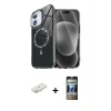 MARSİLYAN™- iPhone 11 Kılıf Kıvılcım Form Prime - Siyah 34D Hayalet Izgaralı Cam + Renkli Kamera Lens Koruma Cam - SI