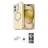 MARSİLYAN™- iPhone 11 Kılıf Kıvılcım Form Prime - Siyah 34D Hayalet Izgaralı Cam + Renkli Kamera Lens Koruma Cam - PE