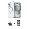 MARSİLYAN™- iPhone 11 Kılıf Kıvılcım Form Prime - Siyah 34D Hayalet Izgaralı Cam + Şeffaf Kamera Lens Koruma Cam