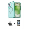 MARSİLYAN™- iPhone 11 Kılıf Kıvılcım Form Prime - Siyah 34D Hayalet Izgaralı Cam + Şeffaf Kamera Lens Koruma Cam