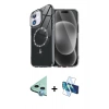 MARSİLYAN™- iPhone 11 Kılıf Kıvılcım Form Prime - Siyah 3D Antistatik Cam Ekran Koruyucu + Raze Metal Kamera Lens - MI