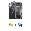 MARSİLYAN™- iPhone 11 Kılıf Kıvılcım Form Prime - Siyah 3D Antistatik Cam Ekran Koruyucu + Rainbow Kamera Lens Koruma Cam - KI