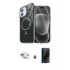 MARSİLYAN™- iPhone 11 Kılıf Kıvılcım Form Prime - Siyah 3D Antistatik Hayalet Cam Ekran Koruyucu + Pers Alüminyum Kamera Lens - GD