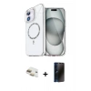 MARSİLYAN™- iPhone 11 Kılıf Kıvılcım Form Prime - Siyah 3D Antistatik Hayalet Cam Ekran Koruyucu + Pers Alüminyum Kamera Lens - GD