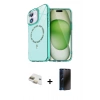 MARSİLYAN™- iPhone 11 Kılıf Kıvılcım Form Prime - Siyah 3D Antistatik Hayalet Cam Ekran Koruyucu + Pers Alüminyum Kamera Lens - GD