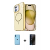 MARSİLYAN™- iPhone 11 Kılıf Kıvılcım Form Prime - Siyah 3D Antistatik Hayalet Cam Ekran Koruyucu + Neon Fosforlu Kamera Lens - MI