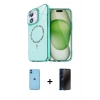 MARSİLYAN™- iPhone 11 Kılıf Kıvılcım Form Prime - Siyah 3D Antistatik Hayalet Cam Ekran Koruyucu + Neon Fosforlu Kamera Lens - MI