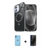 MARSİLYAN™- iPhone 11 Kılıf Kıvılcım Form Prime - Siyah 3D Antistatik Hayalet Cam Ekran Koruyucu + Neon Fosforlu Kamera Lens - MI