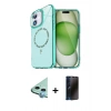 MARSİLYAN™- iPhone 11 Kılıf Kıvılcım Form Prime - Siyah 3D Antistatik Hayalet Cam Ekran Koruyucu + Raze Metal Kamera Lens - MI