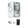 MARSİLYAN™- iPhone 11 Kılıf Kıvılcım Form Prime - Siyah 3D Antistatik Hayalet Cam Ekran Koruyucu + Pers Alüminyum Kamera Lens - LT