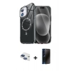MARSİLYAN™- iPhone 11 Kılıf Kıvılcım Form Prime - Siyah 3D Antistatik Hayalet Cam Ekran Koruyucu + Pers Alüminyum Kamera Lens - LT