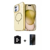 MARSİLYAN™- iPhone 11 Kılıf Kıvılcım Form Prime - Siyah 3D Antistatik Hayalet Cam Ekran Koruyucu + PVD Metal Kamera Lens - TU