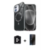 MARSİLYAN™- iPhone 11 Kılıf Kıvılcım Form Prime - Siyah 3D Antistatik Hayalet Cam Ekran Koruyucu + PVD Metal Kamera Lens - TU
