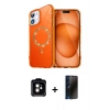 MARSİLYAN™- iPhone 11 Kılıf Kıvılcım Form Prime - Siyah 3D Antistatik Hayalet Cam Ekran Koruyucu + PVD Metal Kamera Lens - TU