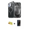 MARSİLYAN™- iPhone 11 Kılıf Kıvılcım Form Prime - Siyah 3D Antistatik Hayalet Cam Ekran Koruyucu + Rainbow Kamera Lens Koruma Cam - KI