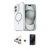 MARSİLYAN™- iPhone 11 Kılıf Kıvılcım Form Prime - Siyah 3D Antistatik Hayalet Cam Ekran Koruyucu + Raze Metal Kamera Lens - GS