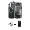 MARSİLYAN™- iPhone 11 Kılıf Kıvılcım Form Prime - Siyah 3D Antistatik Hayalet Cam Ekran Koruyucu + Raze Metal Kamera Lens - GS