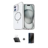 MARSİLYAN™- iPhone 11 Kılıf Kıvılcım Form Prime - Siyah 3D Antistatik Hayalet Cam Ekran Koruyucu + Kamera Lens Koruma Cam - SF