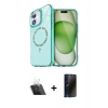MARSİLYAN™- iPhone 11 Kılıf Kıvılcım Form Prime - Siyah 3D Antistatik Hayalet Cam Ekran Koruyucu + Kamera Lens Koruma Cam - SF