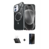 MARSİLYAN™- iPhone 11 Kılıf Kıvılcım Form Prime - Siyah 3D Antistatik Hayalet Cam Ekran Koruyucu + Kamera Lens Koruma Cam - SF