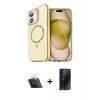MARSİLYAN™- iPhone 11 Kılıf Kıvılcım Form Prime - Siyah 3D Antistatik Hayalet Cam Ekran Koruyucu + Kamera Lens Koruma Cam - SF
