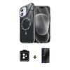 MARSİLYAN™- iPhone 11 Kılıf Kıvılcım Form Prime - Siyah 3D Antistatik Hayalet Cam Ekran Koruyucu + PVD Metal Kamera Lens - SH