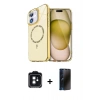 MARSİLYAN™- iPhone 11 Kılıf Kıvılcım Form Prime - Siyah 3D Antistatik Hayalet Cam Ekran Koruyucu + PVD Metal Kamera Lens - SH
