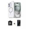 MARSİLYAN™- iPhone 11 Kılıf Kıvılcım Form Prime - Siyah 3D Antistatik Hayalet Cam Ekran Koruyucu + PVD Metal Kamera Lens - SH