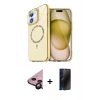 MARSİLYAN™- iPhone 11 Kılıf Kıvılcım Form Prime - Siyah 3D Antistatik Hayalet Cam Ekran Koruyucu + Raze Metal Kamera Lens - SH