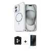 MARSİLYAN™- iPhone 11 Kılıf Kıvılcım Form Prime - Siyah 3D Antistatik Hayalet Cam Ekran Koruyucu + PVD Metal Kamera Lens - TU