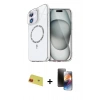 MARSİLYAN™- iPhone 11 Kılıf Kıvılcım Form Prime - Siyah 3D Antistatik Mat Seramik Nano Ekran Koruyucu + Rainbow Kamera Lens Koruma Cam - KI