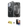 MARSİLYAN™- iPhone 11 Kılıf Kıvılcım Form Prime - Siyah 3D Antistatik Mat Seramik Nano Ekran Koruyucu + Rainbow Kamera Lens Koruma Cam - KI