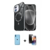 MARSİLYAN™- iPhone 11 Kılıf Kıvılcım Form Prime - Siyah 3D Antistatik Mat Seramik Nano Ekran Koruyucu + Neon Fosforlu Kamera Lens - MI
