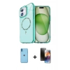 MARSİLYAN™- iPhone 11 Kılıf Kıvılcım Form Prime - Siyah 3D Antistatik Mat Seramik Nano Ekran Koruyucu + Neon Fosforlu Kamera Lens - MI