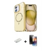 MARSİLYAN™- iPhone 11 Kılıf Kıvılcım Form Prime - Siyah 3D Antistatik Mat Seramik Nano Ekran Koruyucu + Renkli Kamera Lens Koruma Cam - SI