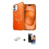 MARSİLYAN™- iPhone 11 Kılıf Kıvılcım Form Prime - Siyah 3D Antistatik Mat Seramik Nano Ekran Koruyucu + Renkli Kamera Lens Koruma Cam - SI