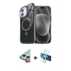 MARSİLYAN™- iPhone 11 Kılıf Kıvılcım Form Prime - Siyah 3D Antistatik Seramik Nano Ekran Koruyucu + Raze Metal Kamera Lens - KI