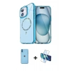 MARSİLYAN™- iPhone 11 Kılıf Kıvılcım Form Prime - Siyah 3D Antistatik Seramik Nano Ekran Koruyucu + Mavi Neon Fosforlu Kamera Lens