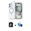 MARSİLYAN™- iPhone 11 Kılıf Kıvılcım Form Prime - Siyah 3D Antistatik Seramik Nano Ekran Koruyucu + Mavi PVD Metal Kamera Lens