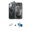 MARSİLYAN™- iPhone 11 Kılıf Kıvılcım Form Prime - Siyah 3D Antistatik Seramik Nano Ekran Koruyucu + Renkli Kamera Lens Koruma Cam - PE