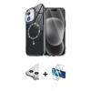 MARSİLYAN™- iPhone 11 Kılıf Kıvılcım Form Prime - Siyah 3D Antistatik Seramik Nano Ekran Koruyucu + Raze Metal Kamera Lens - GS