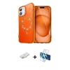 MARSİLYAN™- iPhone 11 Kılıf Kıvılcım Form Prime - Siyah 3D Antistatik Seramik Nano Ekran Koruyucu + Renkli Kamera Lens Koruma Cam - YL