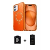 MARSİLYAN™- iPhone 11 Kılıf Kıvılcım Form Prime - Siyah 6D Antistatik Mat Seramik Hayalet Nano Ekran Koruyucu + Turuncu PVD Metal Kamera Lens