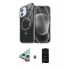 MARSİLYAN™- iPhone 11 Kılıf Kıvılcım Form Prime - Siyah 6D Antistatik Mat Seramik Hayalet Nano Ekran Koruyucu + Kırmızı Raze Metal Kamera Lens