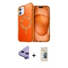 MARSİLYAN™- iPhone 11 Kılıf Kıvılcım Form Prime - Siyah 6D Mat Seramik Hayalet Nano Ekran Koruyucu + Mor Raze Metal Kamera Lens
