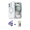 MARSİLYAN™- iPhone 11 Kılıf Kıvılcım Form Prime - Siyah 6D Mat Seramik Hayalet Nano Ekran Koruyucu + Mor Raze Metal Kamera Lens